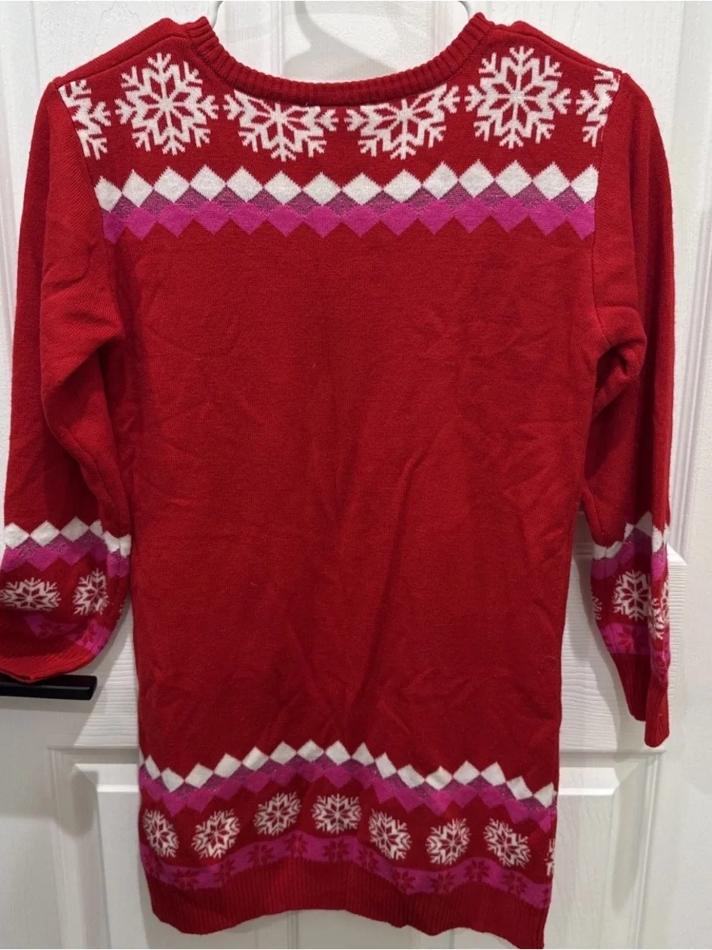 Hello Kitty Sanrio Girls Holiday Sweater Dress Red Christmas Size L 10/12